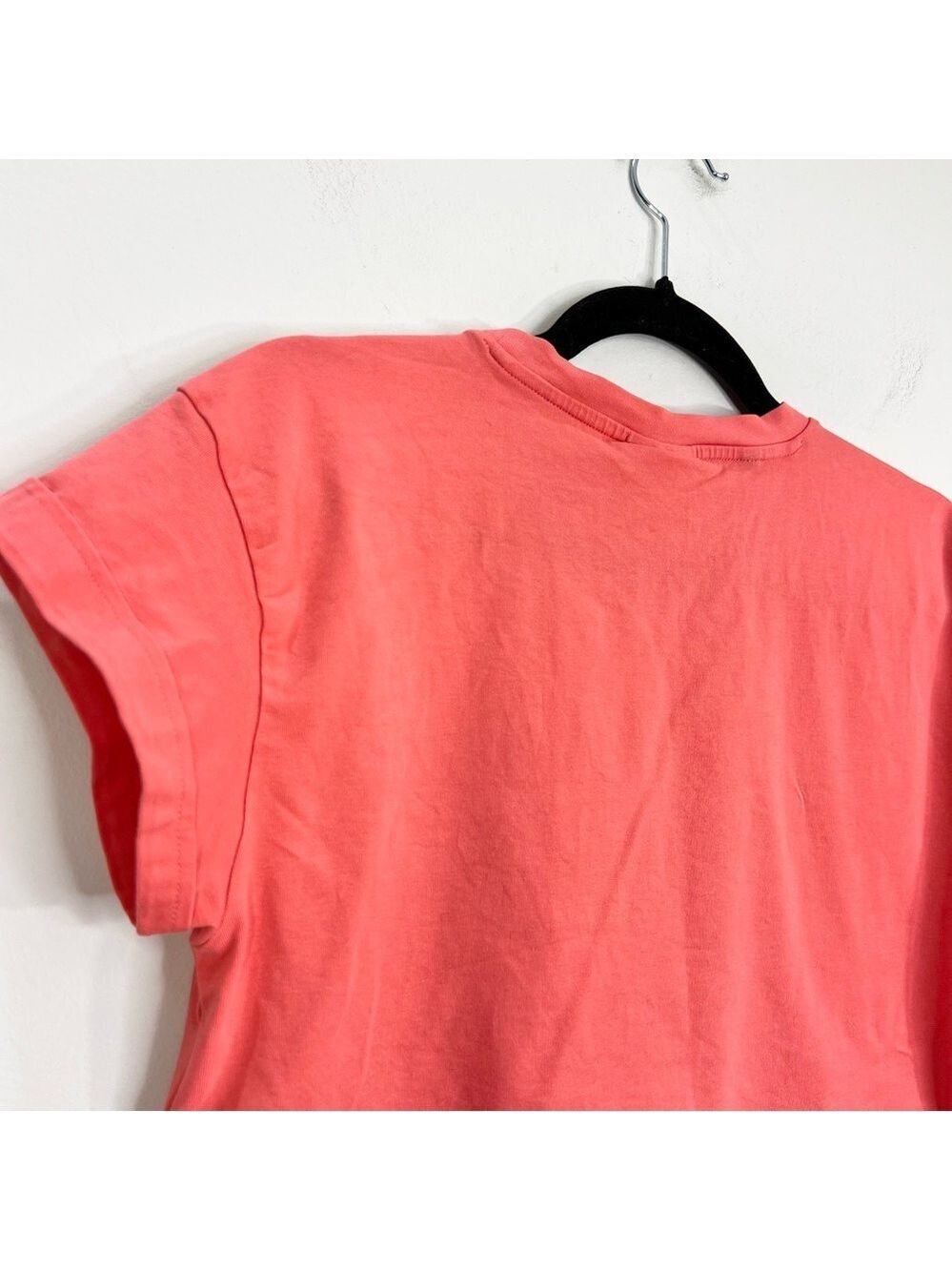 Gymshark watermelon pink white cropped spell out workout athletic shirt S - Picture 6 of 13
